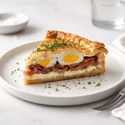 Image of Traditional Egg and Bacon Pie or What You Will