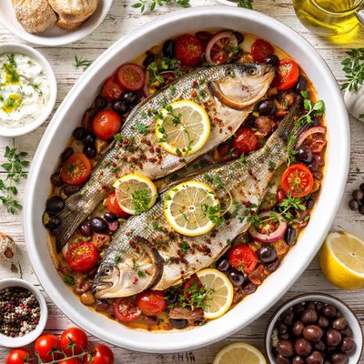 Image of Traditional Greek Baked Fish