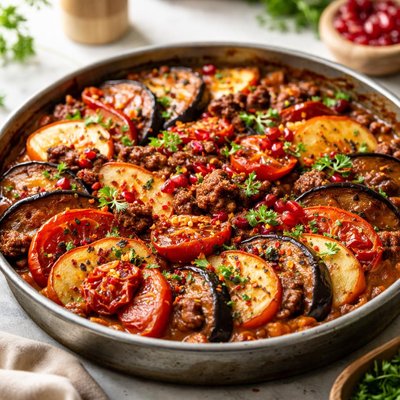 Image of Traditional Iraqi Casserole Tepsi Baytinijan