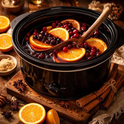 Image of Traditional Mulled Wine in the Crock Pot