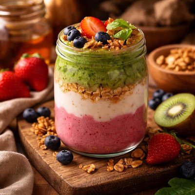Image of Tri Color Breakfast Parfait Smoothie