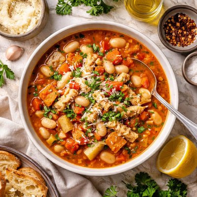 Image of Tripe White Bean and Vegetable Soup Busecca