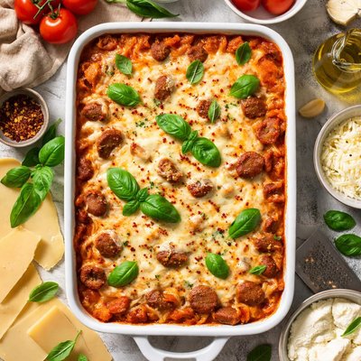 Image of Triple Cheesy Saucy Sausage Lasagna