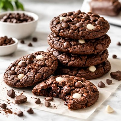 Image of Triple Chocolate Cake Mix Cookies