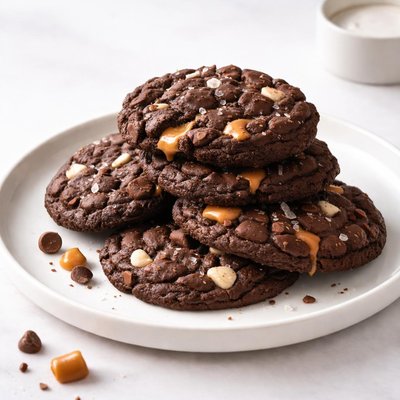 Image of Triple Chocolate Caramel Cookies