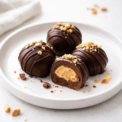 Image of Triple Chocolate Peanut Butter Truffles