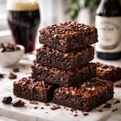 Image of Triple Chocolate Stout Beer Brownies