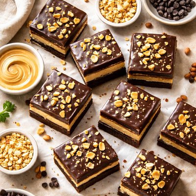 Image of Triple Layer Peanut Butter Brownies