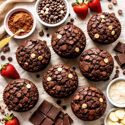 Image of Triple Treat Chocolate Muffins