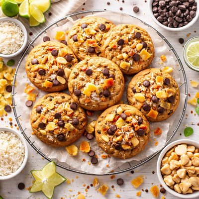 Image of Tropical Dried Fruit Choc Chip Cookies with a Crunch
