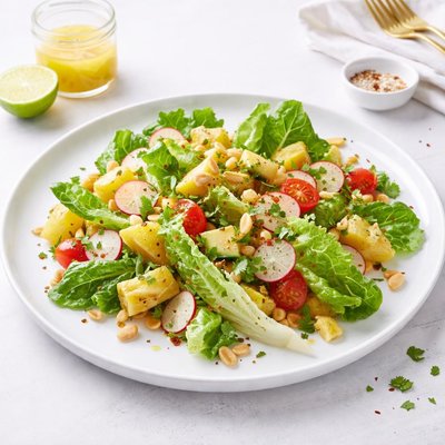 Image of Tropical Romaine Salad with Pineapple Vinaigrette