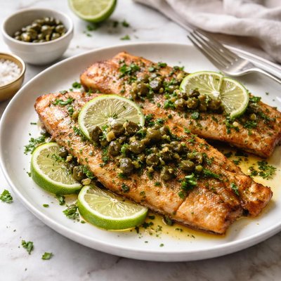 Image of Trout Fillets with Lime and Caper Sauce