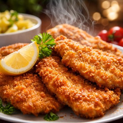 Image of True Wiener Schnitzel Breaded Veal Scallops Austria