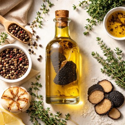 Image of Truffle Oil with Peppercorns and Thyme