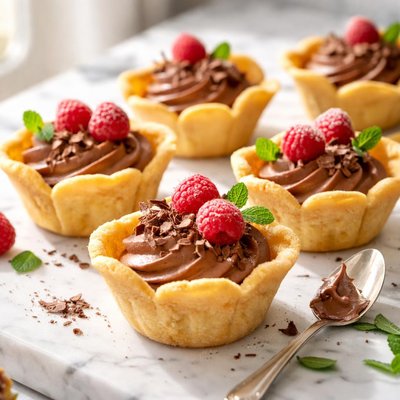 Image of Tulip Cookie Cups with Easy Cocolate Mousse
