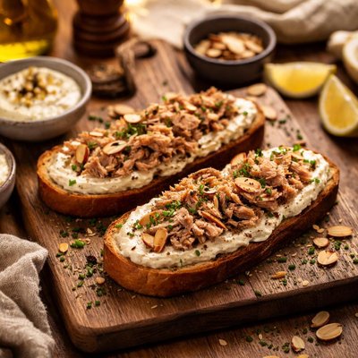 Image of Tuna and Almond Cream Toast