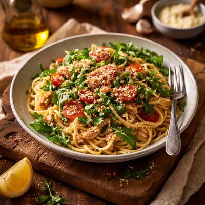 Image of Tuna and Arugula Rocket Pasta
