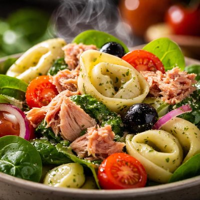 Image of Tuna and Spinach Tortellini Salad