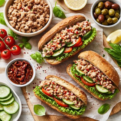 Image of Tuna and Sun Dried Tomato Sandwich