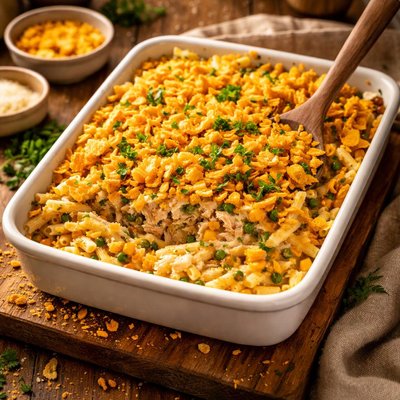 Image of Tuna Pasta Bake with Corn Chip Crunchy Topping