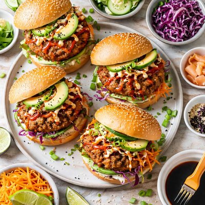 Image of Tuna Patties Burgers Japanese Style