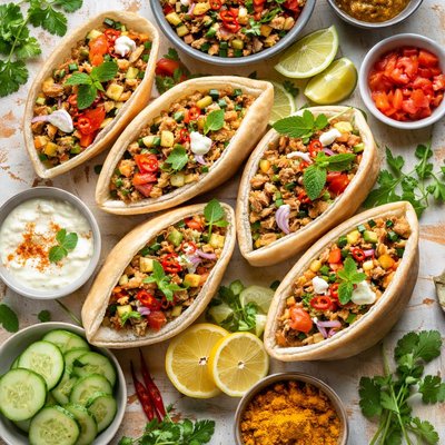 Image of Tuna Pita Pockets with an Indian Twist