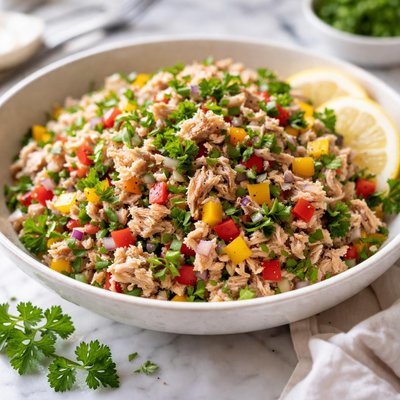 Image of Tuna Salad with Bell Peppers and Herbs No Mayonnaise