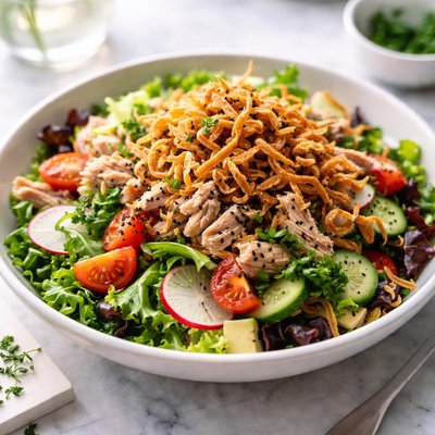 Image of Tuna Salad with Fried Onions