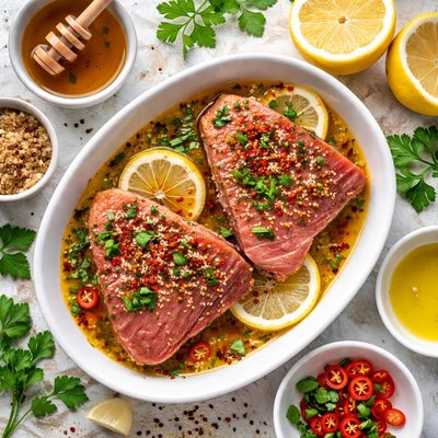 Image of Tuna Steaks with Honey Mustard Marinade