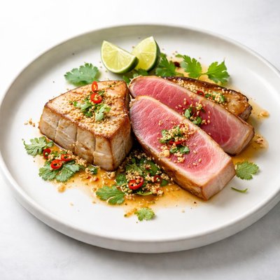 Image of Tuna Swordfish Steaks with Thai Dressing