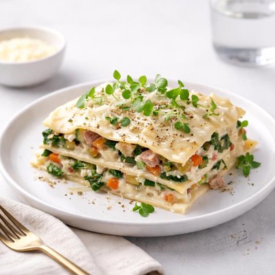 Image of Tuna Veggie Alfredo Lasagna