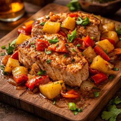 Image of Tuna with Pineapple and Peppers