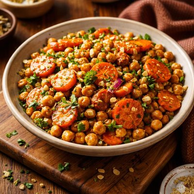 Image of Tunisian Glazed Chickpea and Carrot Salad