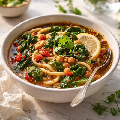 Image of Tunisian Soup with Chard and Egg Noodles