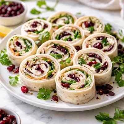Image of Turkey and Cranberry Roll Up Pinwheels