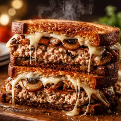Image of Turkey and Mushroom Patty Melts