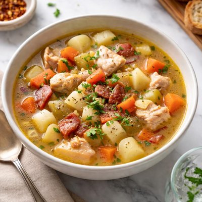 Image of Turkey and Potato Soup with Canadian Bacon Cooking Light