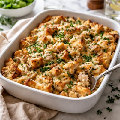 Image of Turkey and Swiss Bread Pudding