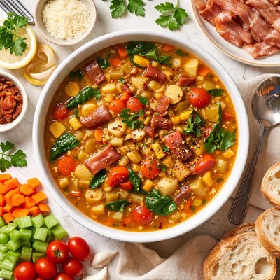 Image of Turkey Bacon Vegetable Soup