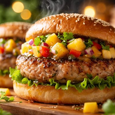 Image of Turkey Burgers with Mango Sauce