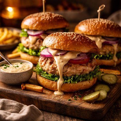 Image of Turkey Burgers with Special Sauce