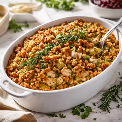 Image of Turkey Chicken Dressing Casserole
