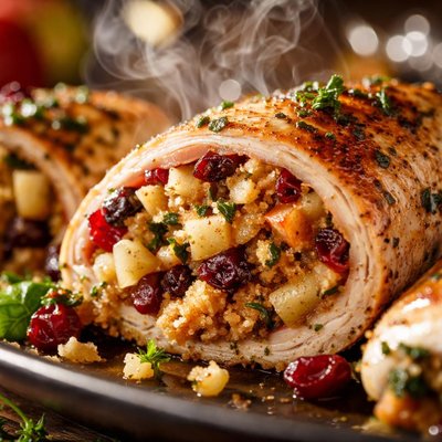 Image of Turkey Cutlets Stuffed with Apples and Cranberries