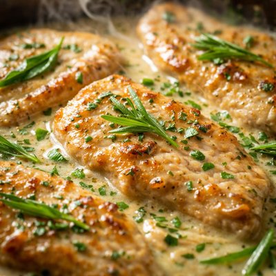 Image of Turkey Cutlets with Tarragon and Wine