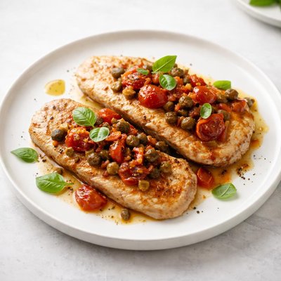 Image of Turkey Cutlets with Tomato Caper Sauce