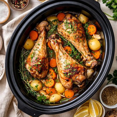 Image of Turkey Drumsticks in the Crock Pot