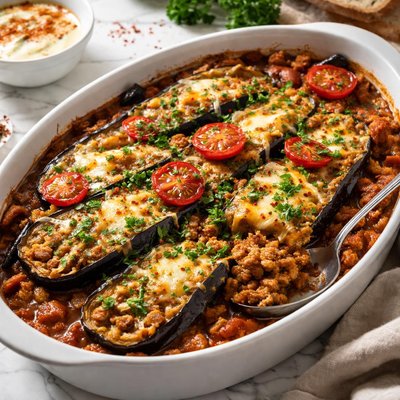 Image of Turkey Eggplant Aubergine Casserole