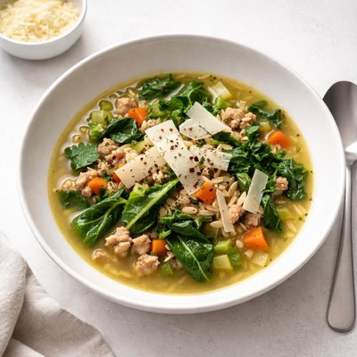 Image of Turkey Escarole Soup with Parmesan