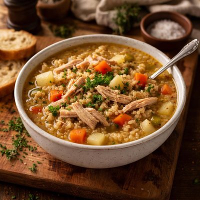 Image of Turkey Leftovers Barley Soup