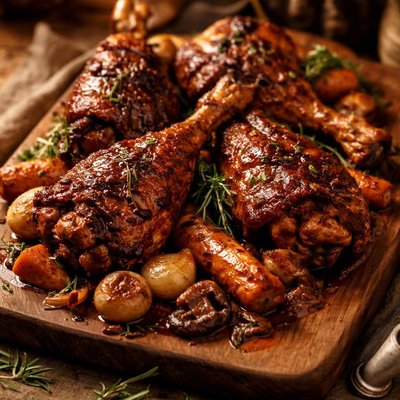 Image of Turkey Legs Braised in Red Wine